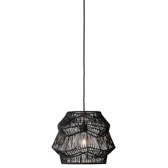 Wiklinowa lampa wisząca Vilde czarna